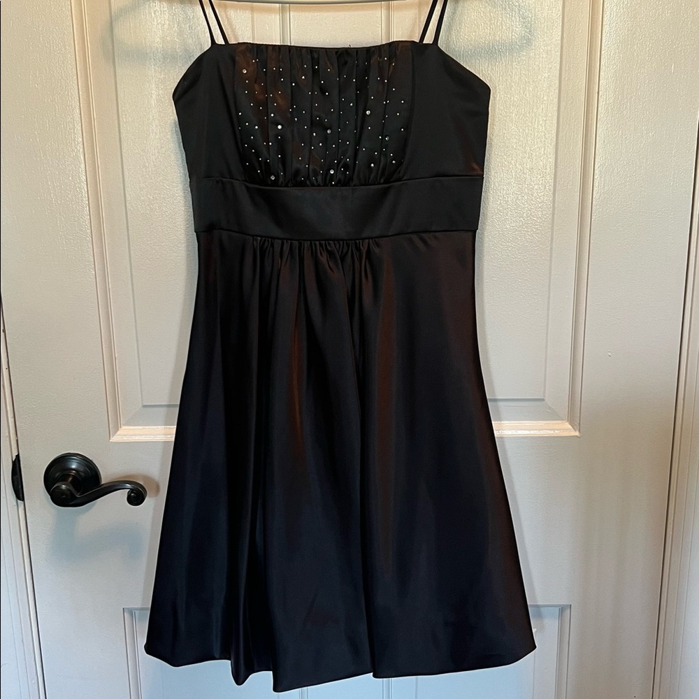 Dancing Queen Black Spaghetti Strap Dress - Size S